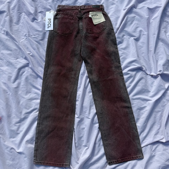 PTCL Coated Straight Leg Jeans Women’s 26 Red Grey Denim Ethical Brand - Picture 2 of 8